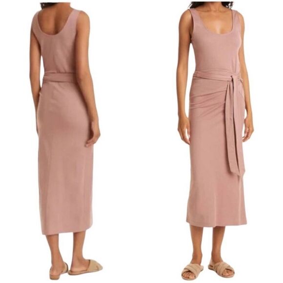 VINCE Pima Cotton Tank Wrap Dress - Picture 1 of 4
